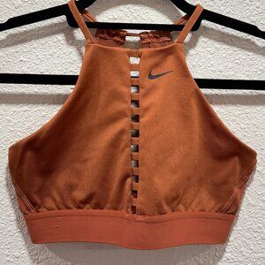 Nike Women Indy Dri-FIT Lattice Sports Bra, Terracotta/Dusty Peach